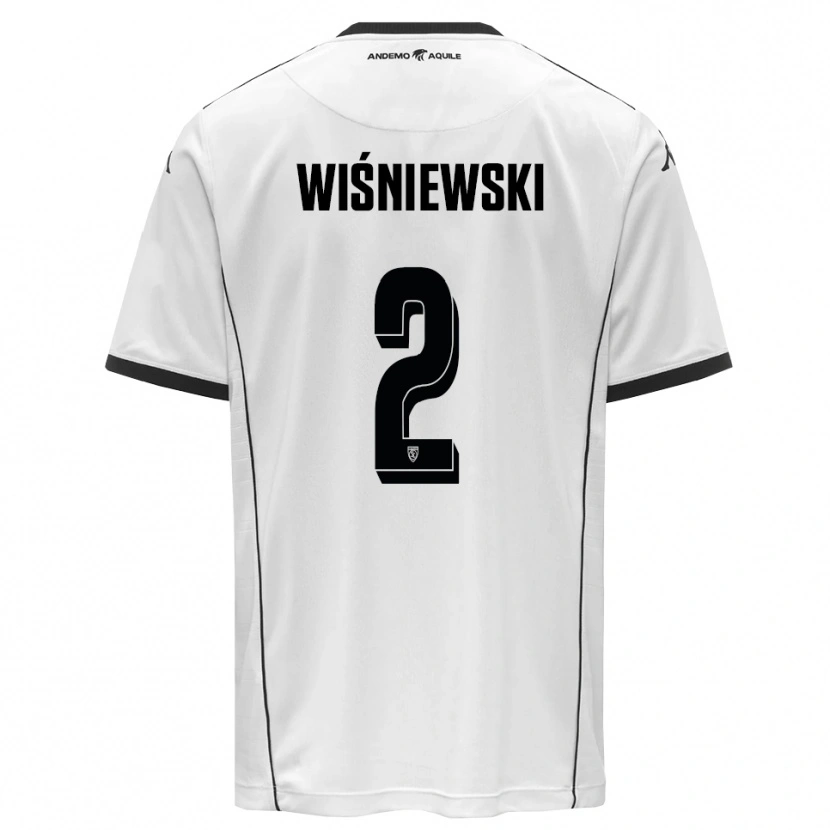 Danxen Kinderen Przemysław Wiśniewski #2 Wit Zwart Thuisshirt Thuistenue 2025/26 T-Shirt