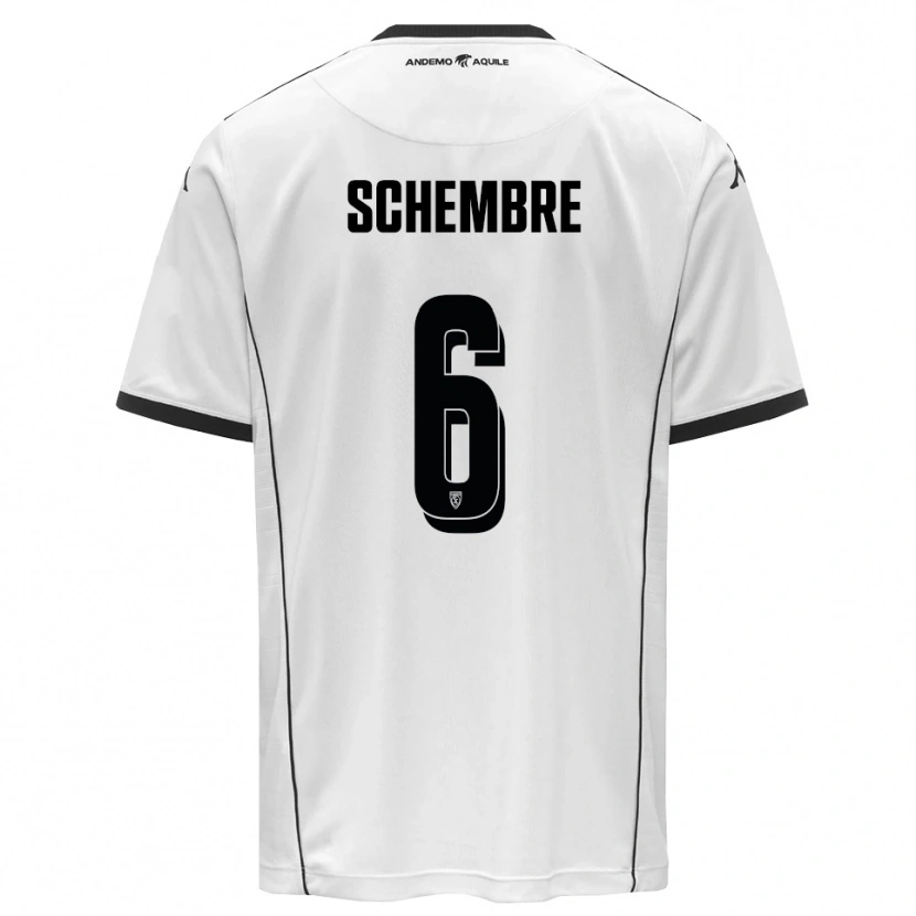 Danxen Kinderen Emanuele Schembre #6 Wit Zwart Thuisshirt Thuistenue 2025/26 T-Shirt