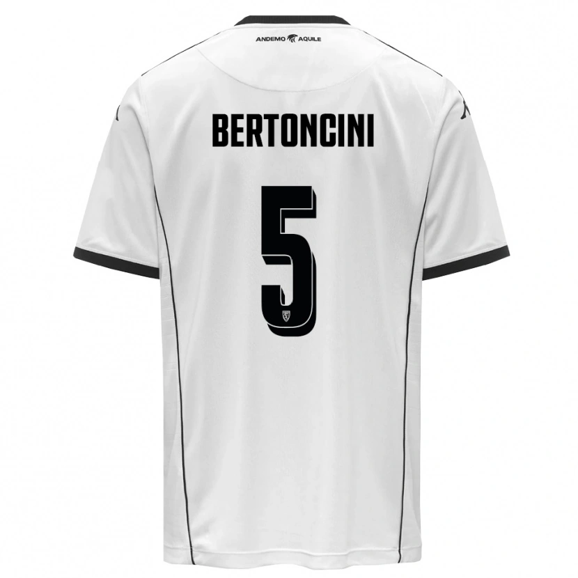 Danxen Kinderen Andrea Bertoncini #5 Wit Zwart Thuisshirt Thuistenue 2025/26 T-Shirt