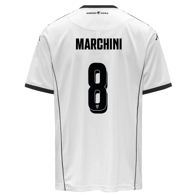 Danxen Kinderen Mattia Marchini #8 Wit Zwart Thuisshirt Thuistenue 2025/26 T-Shirt