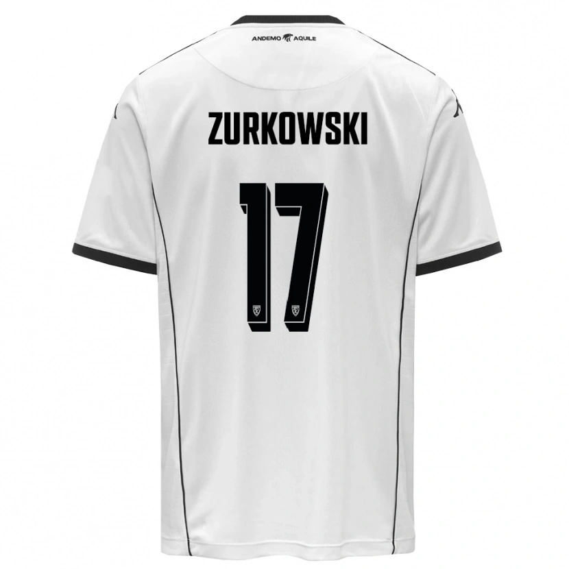 Danxen Kinderen Szymon Żurkowski #17 Wit Zwart Thuisshirt Thuistenue 2025/26 T-Shirt