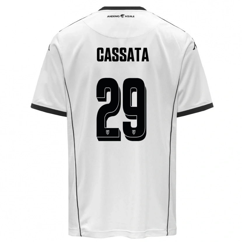 Danxen Kinderen Francesco Cassata #29 Wit Zwart Thuisshirt Thuistenue 2025/26 T-Shirt