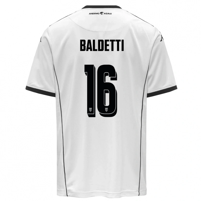 Danxen Kinderen Andrea Baldetti #16 Wit Zwart Thuisshirt Thuistenue 2025/26 T-Shirt