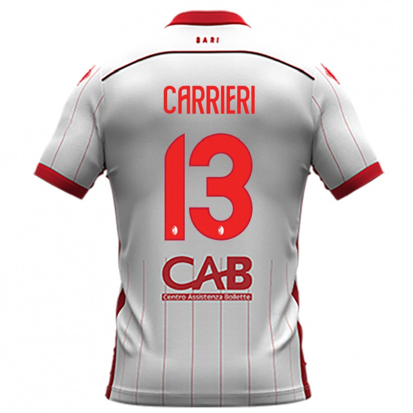 Danxen Kinderen Vitantonio Carrieri #13 Wit Rood Thuisshirt Thuistenue 2025/26 T-Shirt