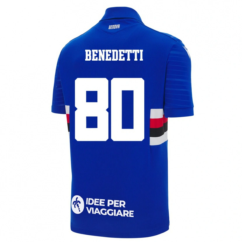 Danxen Kinderen Leonardo Benedetti #80 Blauw Wit Thuisshirt Thuistenue 2025/26 T-Shirt