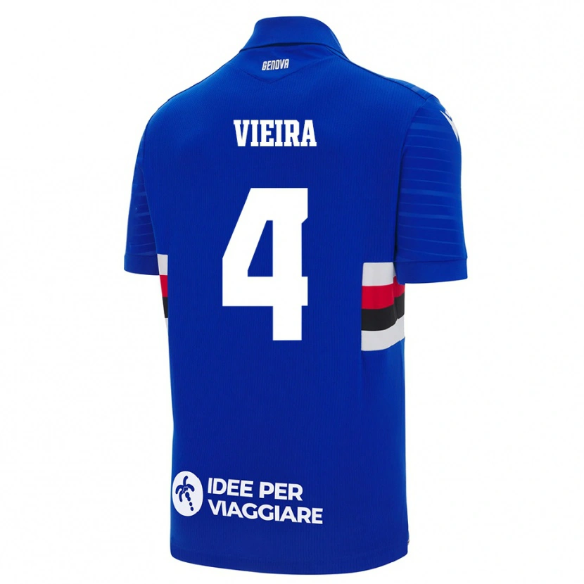 Danxen Kinderen Ronaldo Vieira #4 Blauw Wit Thuisshirt Thuistenue 2025/26 T-Shirt