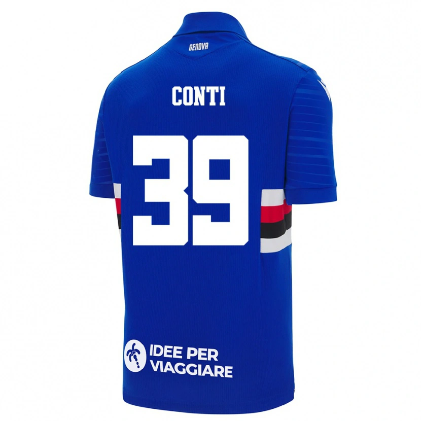 Danxen Kinderen Francesco Conti #39 Blauw Wit Thuisshirt Thuistenue 2025/26 T-Shirt
