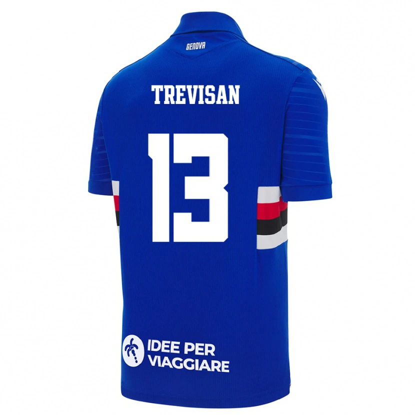 Danxen Kinderen Davide Trevisan #13 Blauw Wit Thuisshirt Thuistenue 2025/26 T-Shirt