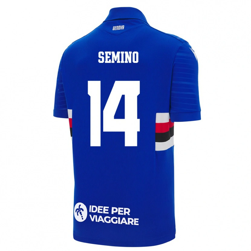 Danxen Kinderen Pietro Semino #14 Blauw Wit Thuisshirt Thuistenue 2025/26 T-Shirt