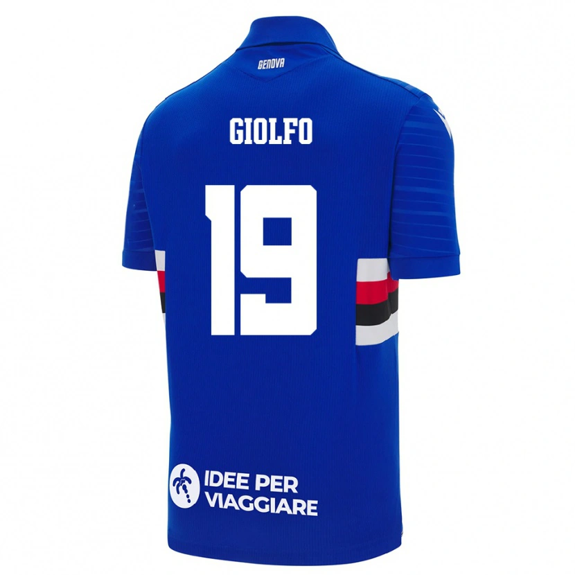Danxen Kinderen Matteo Giolfo #19 Blauw Wit Thuisshirt Thuistenue 2025/26 T-Shirt