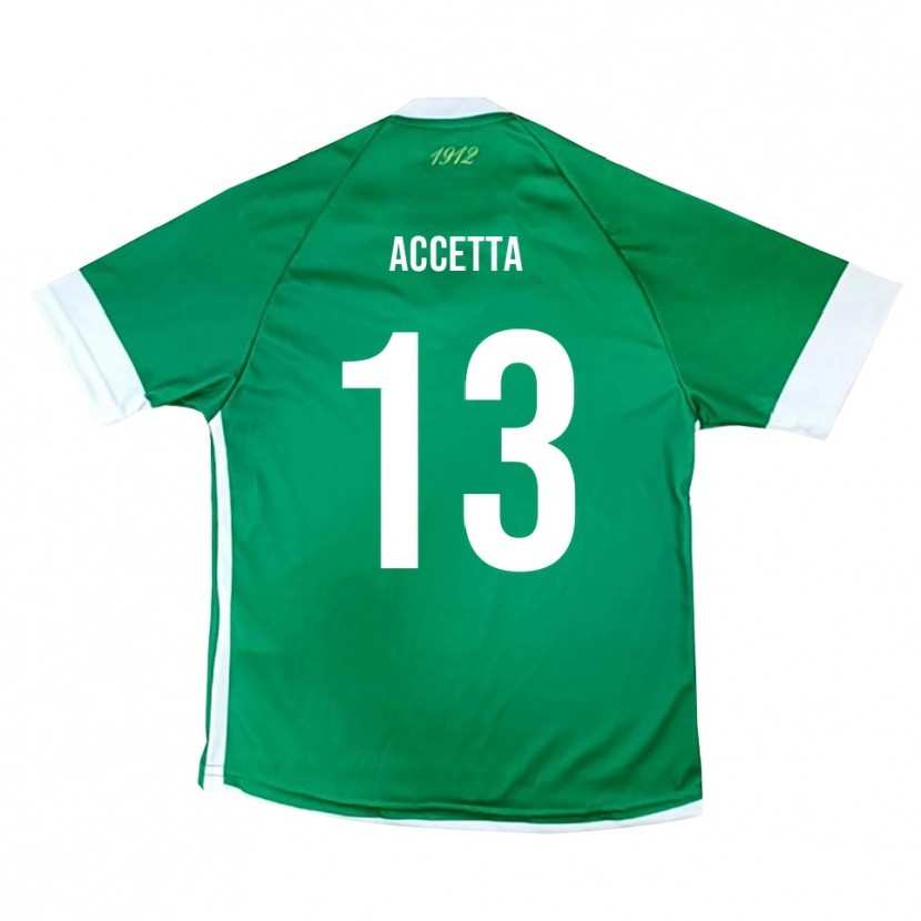 Danxen Kinderen Simone Accetta #13 Groen Wit Thuisshirt Thuistenue 2025/26 T-Shirt