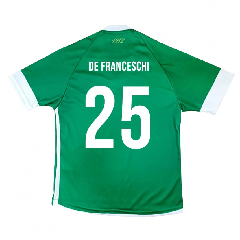 Danxen Kinderen Edoardo De Franceschi #25 Groen Wit Thuisshirt Thuistenue 2025/26 T-Shirt