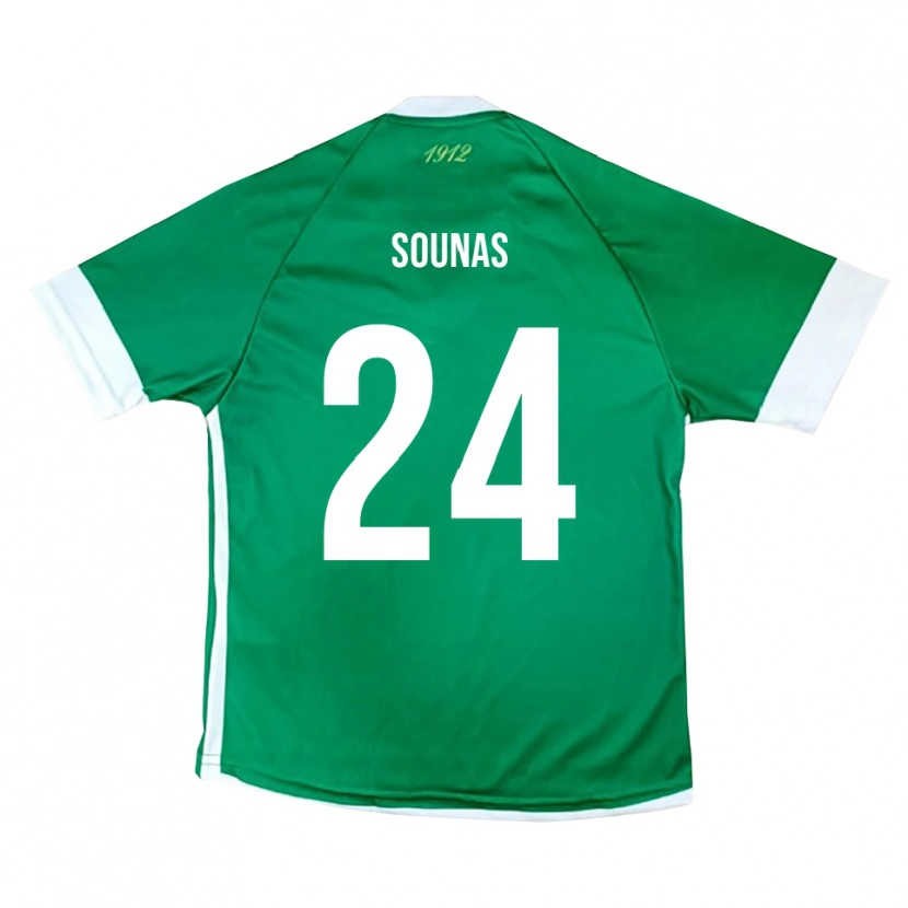 Danxen Kinderen Dimitrios Sounas #24 Groen Wit Thuisshirt Thuistenue 2025/26 T-Shirt
