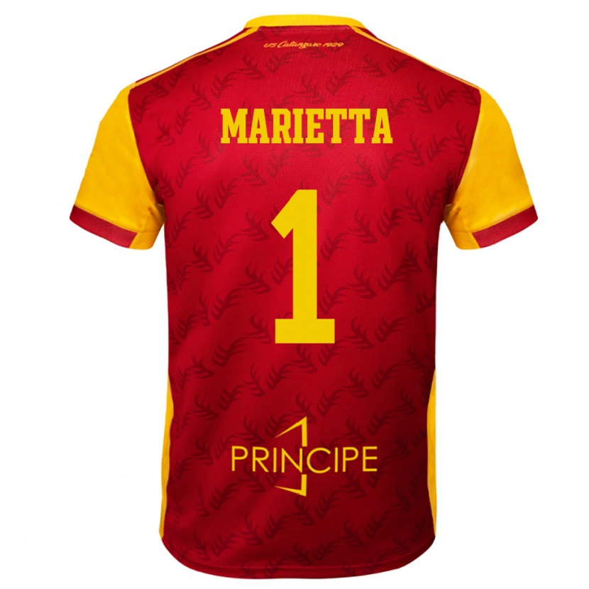 Danxen Kinderen Christian Marietta #1 Geel Rood Thuisshirt Thuistenue 2025/26 T-Shirt