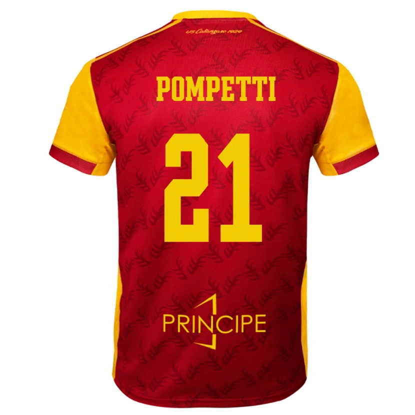 Danxen Kinderen Marco Pompetti #21 Geel Rood Thuisshirt Thuistenue 2025/26 T-Shirt