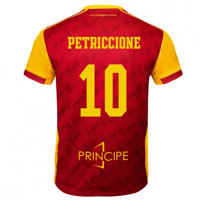Danxen Kinderen Jacopo Petriccione #10 Geel Rood Thuisshirt Thuistenue 2025/26 T-Shirt