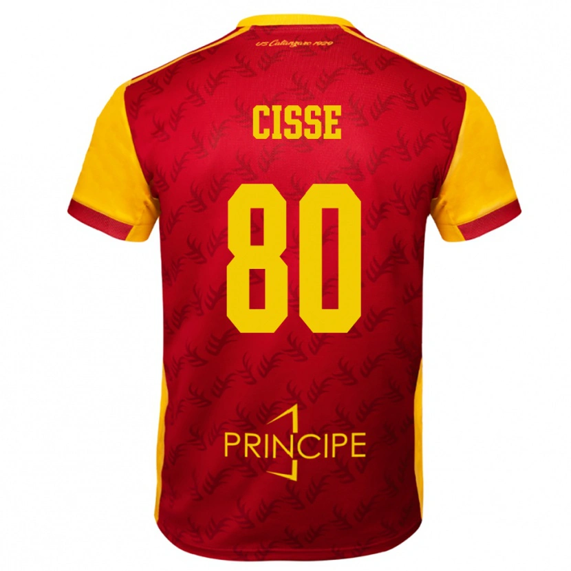 Danxen Kinderen Alphadjo Cissè #80 Geel Rood Thuisshirt Thuistenue 2025/26 T-Shirt