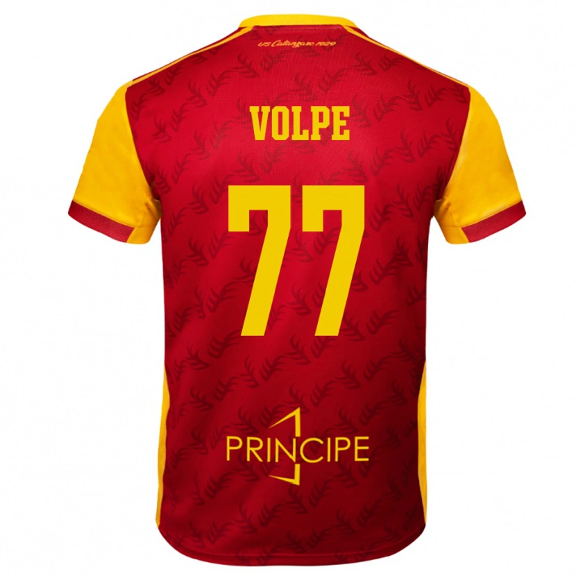Danxen Kinderen Giovanni Volpe #77 Geel Rood Thuisshirt Thuistenue 2025/26 T-Shirt