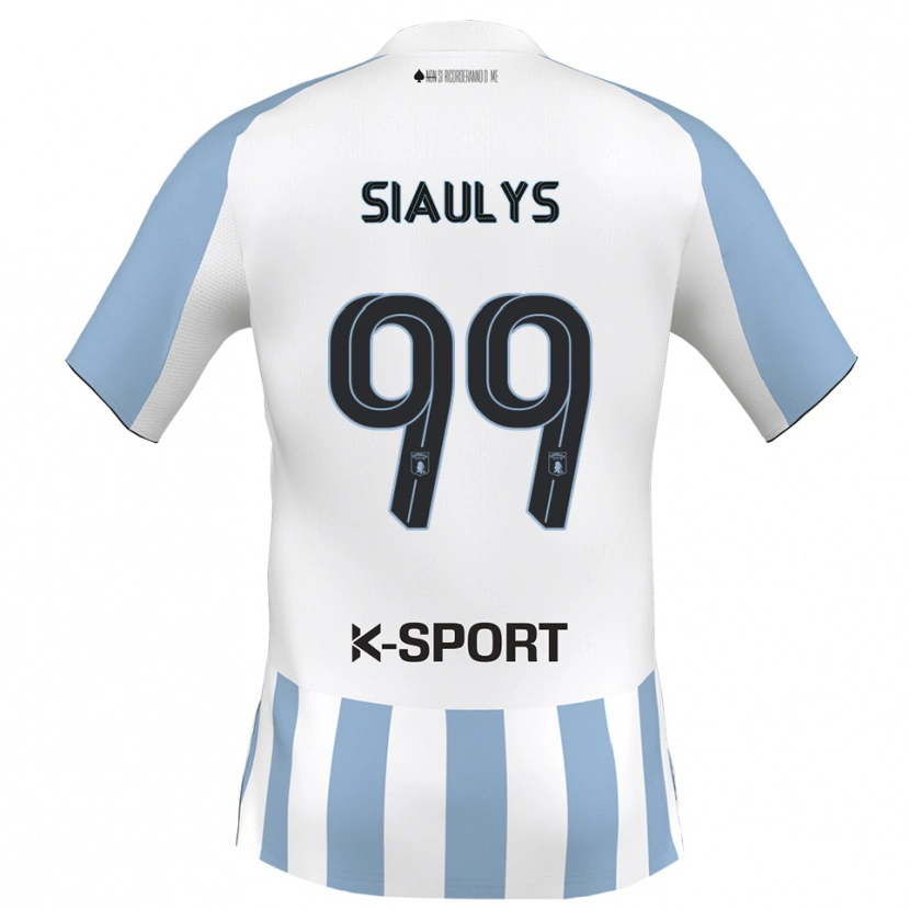 Danxen Kinderen Ovidijus Siaulys #99 Wit Hemelsblauw Thuisshirt Thuistenue 2025/26 T-Shirt