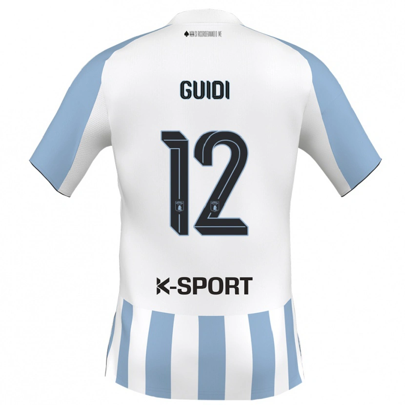 Danxen Kinderen Sasha Guidi #12 Wit Hemelsblauw Thuisshirt Thuistenue 2025/26 T-Shirt