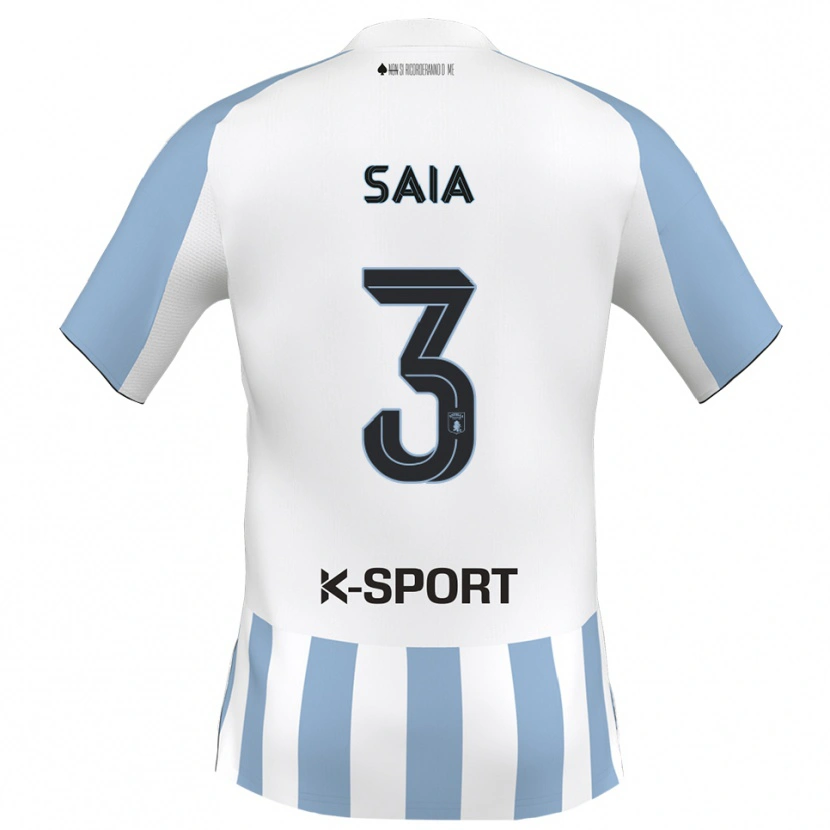 Danxen Kinderen Chris Saia #3 Wit Hemelsblauw Thuisshirt Thuistenue 2025/26 T-Shirt