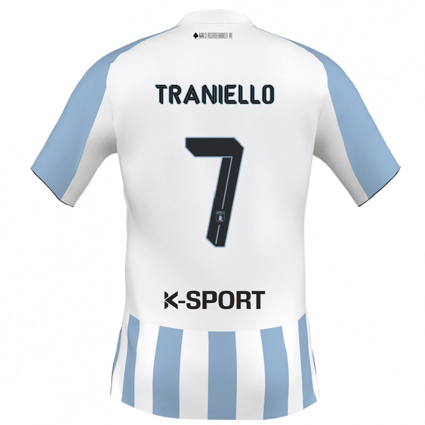Danxen Kinderen Andrea Traniello #7 Wit Hemelsblauw Thuisshirt Thuistenue 2025/26 T-Shirt