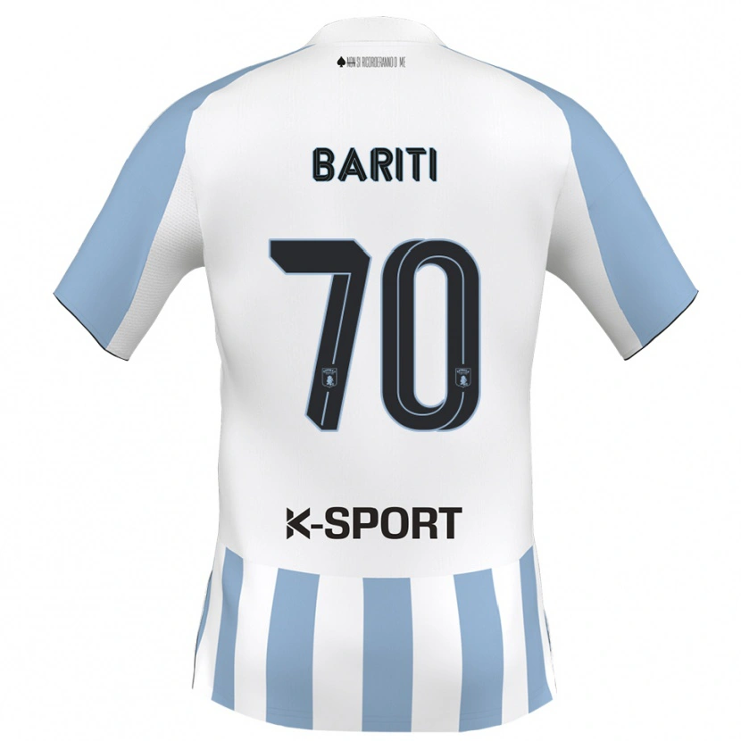 Danxen Kinderen Davide Bariti #70 Wit Hemelsblauw Thuisshirt Thuistenue 2025/26 T-Shirt