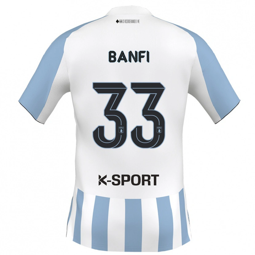Danxen Kinderen Emanuele Banfi #33 Wit Hemelsblauw Thuisshirt Thuistenue 2025/26 T-Shirt