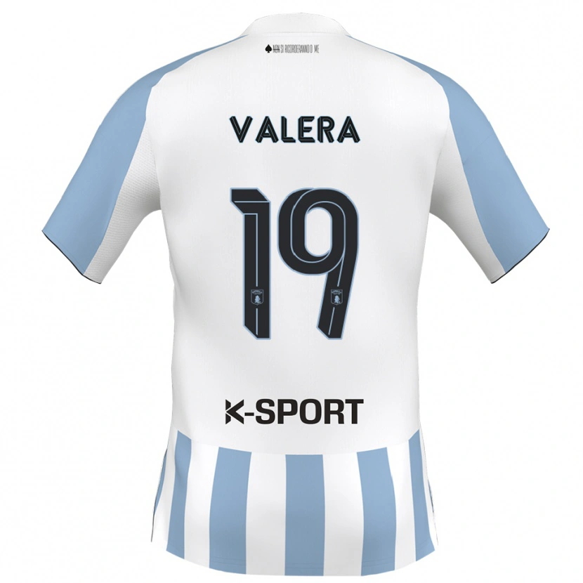 Danxen Kinderen Edgar Valera #19 Wit Hemelsblauw Thuisshirt Thuistenue 2025/26 T-Shirt