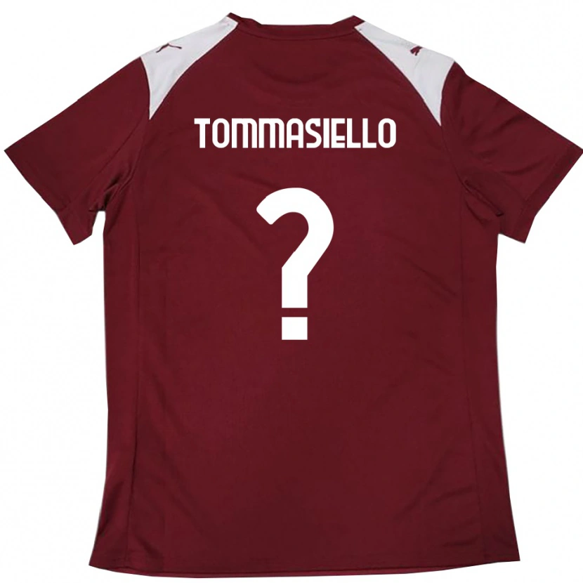 Danxen Kinderen Francesco Tommasiello #0 Bourgondië Wit Thuisshirt Thuistenue 2025/26 T-Shirt