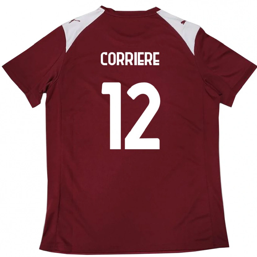 Danxen Kinderen Francesco Corriere #12 Bourgondië Wit Thuisshirt Thuistenue 2025/26 T-Shirt