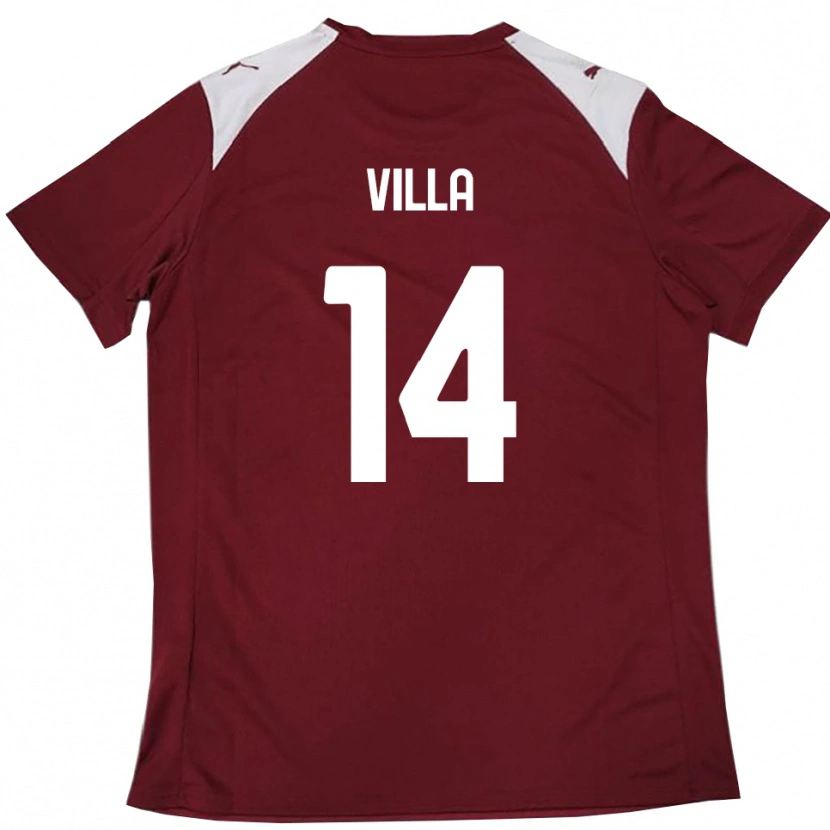 Danxen Kinderen Luca Villa #14 Bourgondië Wit Thuisshirt Thuistenue 2025/26 T-Shirt