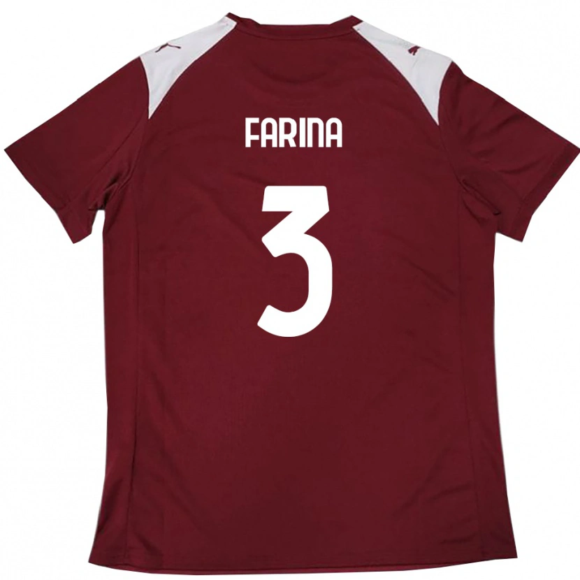 Danxen Kinderen Alfredo Farina #3 Bourgondië Wit Thuisshirt Thuistenue 2025/26 T-Shirt