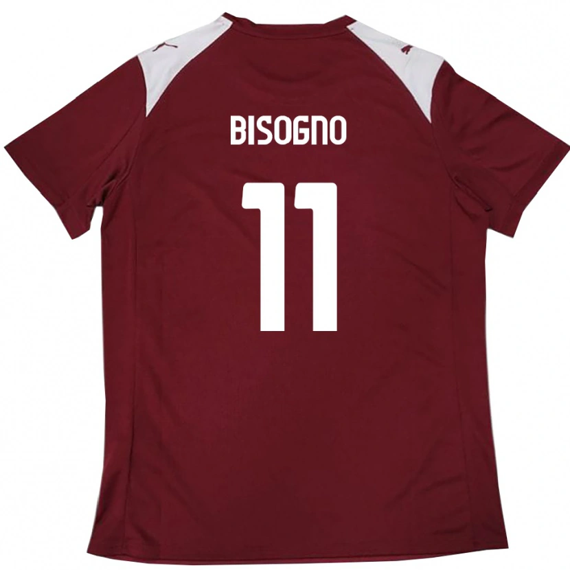 Danxen Kinderen Davide Bisogno #11 Bourgondië Wit Thuisshirt Thuistenue 2025/26 T-Shirt