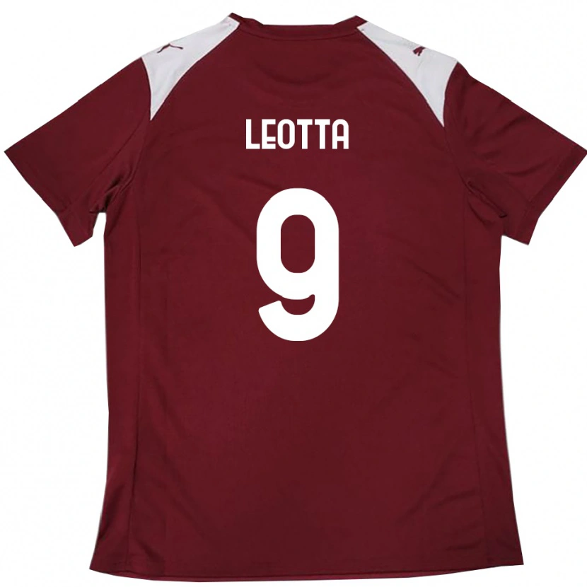 Danxen Kinderen Mario Leotta #9 Bourgondië Wit Thuisshirt Thuistenue 2025/26 T-Shirt