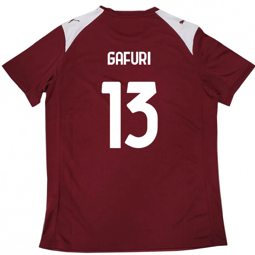 Danxen Kinderen Alen Gafuri #13 Bourgondië Wit Thuisshirt Thuistenue 2025/26 T-Shirt