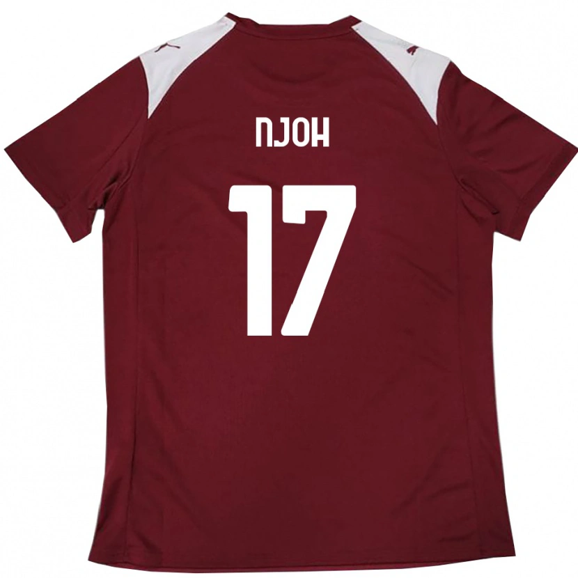 Danxen Kinderen Lilian Njoh #17 Bourgondië Wit Thuisshirt Thuistenue 2025/26 T-Shirt
