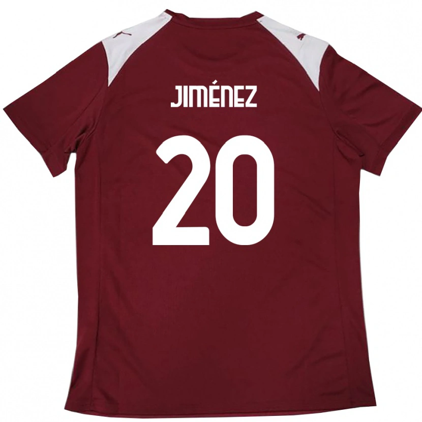 Danxen Kinderen Kaleb Jiménez #20 Bourgondië Wit Thuisshirt Thuistenue 2025/26 T-Shirt