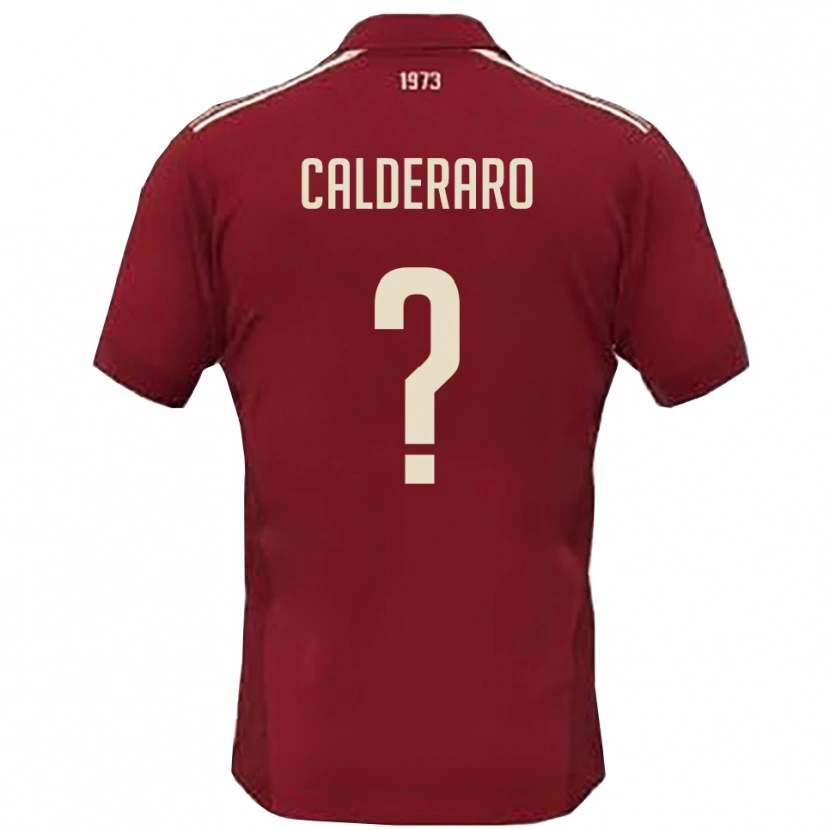 Danxen Kinderen Mattia Calderaro #0 Bourgondië Wit Thuisshirt Thuistenue 2025/26 T-Shirt