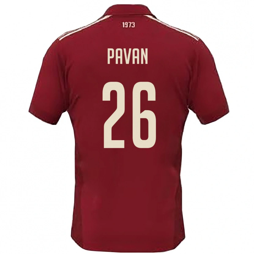 Danxen Kinderen Nicola Pavan #26 Bourgondië Wit Thuisshirt Thuistenue 2025/26 T-Shirt