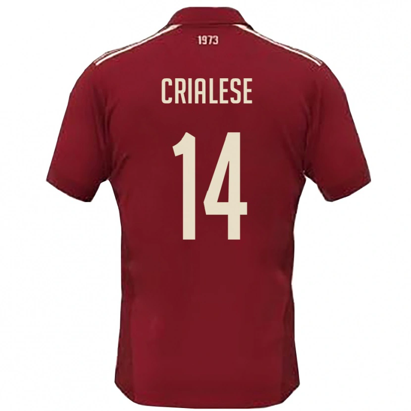 Danxen Kinderen Carlo Crialese #14 Bourgondië Wit Thuisshirt Thuistenue 2025/26 T-Shirt