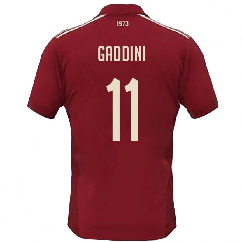 Danxen Kinderen Mattia Gaddini #11 Bourgondië Wit Thuisshirt Thuistenue 2025/26 T-Shirt