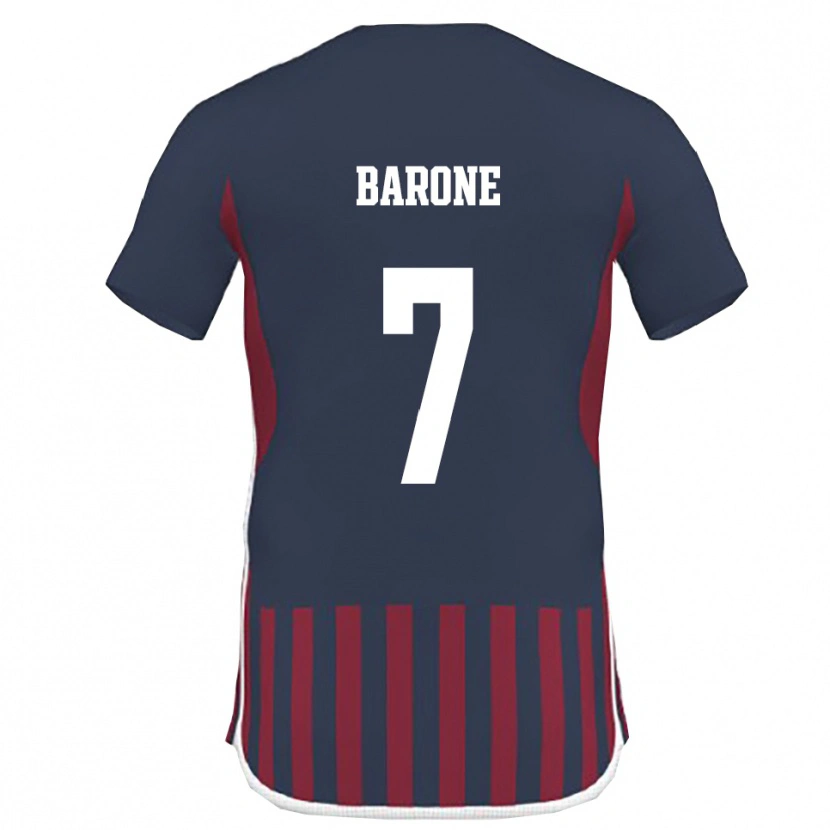 Danxen Kinderen Antonio Barone #7 Donkerblauw Rood Thuisshirt Thuistenue 2025/26 T-Shirt