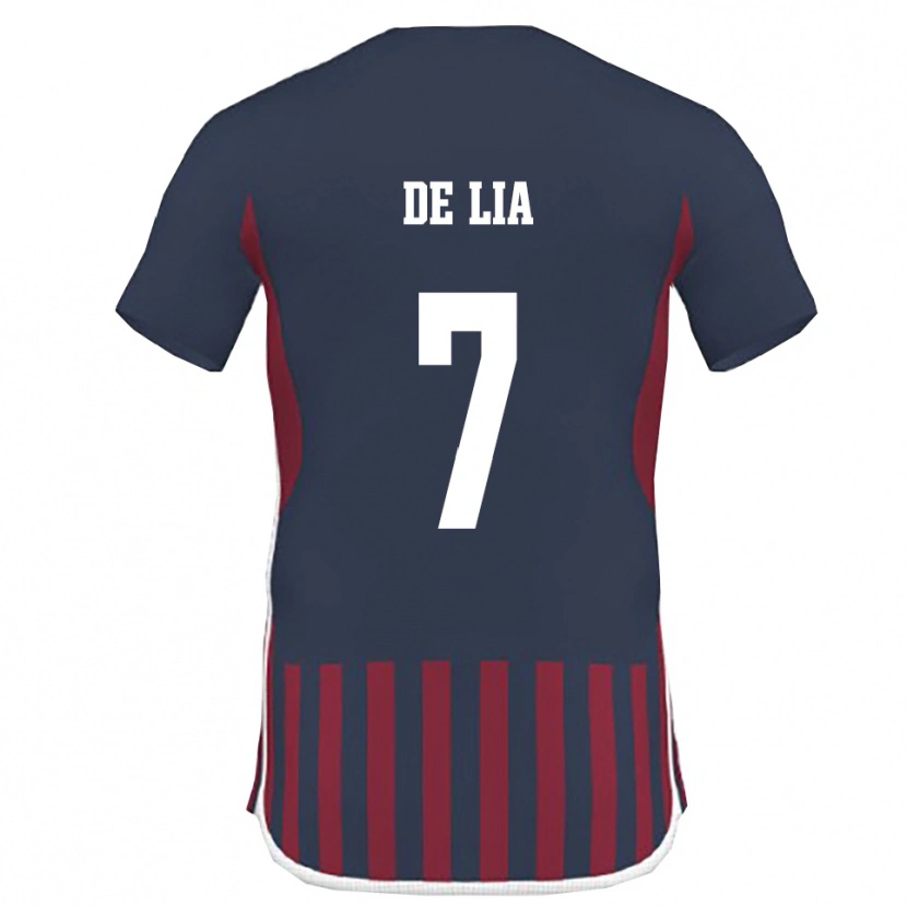 Danxen Kinderen Vincenzo De Lia #7 Donkerblauw Rood Thuisshirt Thuistenue 2025/26 T-Shirt