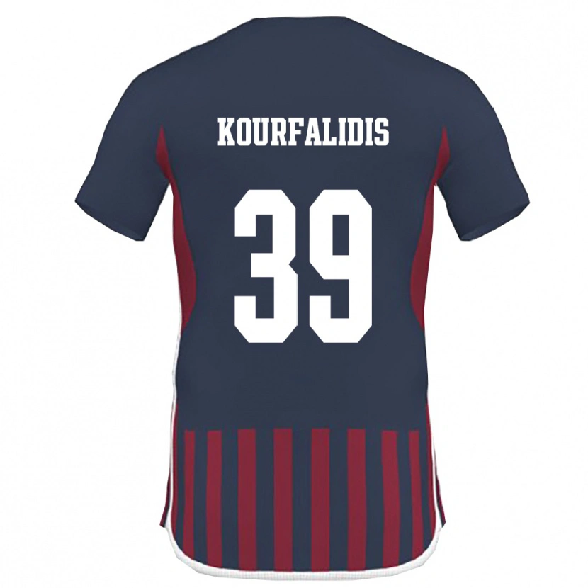Danxen Kinderen Christos Kourfalidis #39 Donkerblauw Rood Thuisshirt Thuistenue 2025/26 T-Shirt
