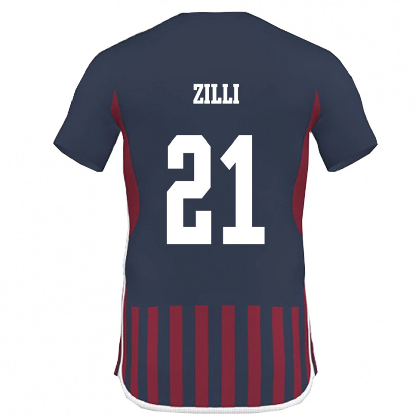 Danxen Kinderen Massimo Zilli #21 Donkerblauw Rood Thuisshirt Thuistenue 2025/26 T-Shirt