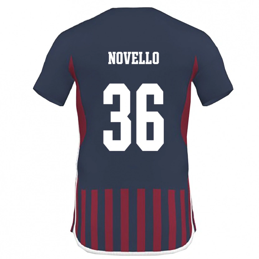 Danxen Kinderen Jahce Novello #36 Donkerblauw Rood Thuisshirt Thuistenue 2025/26 T-Shirt