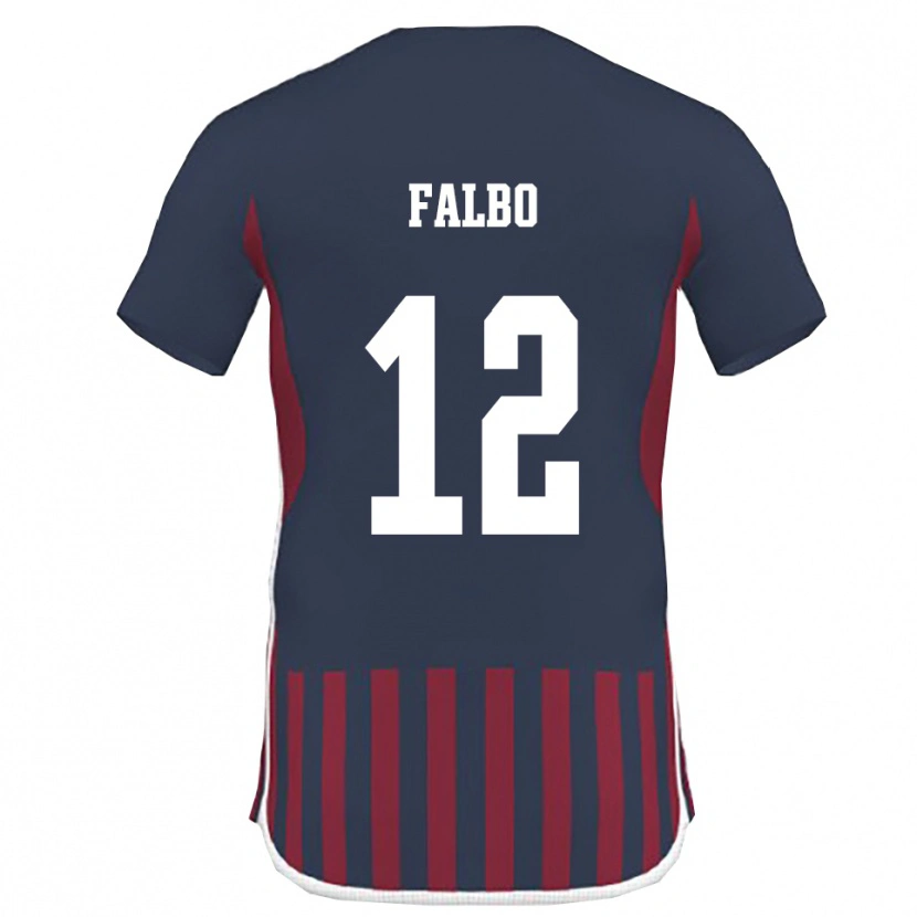 Danxen Kinderen Francesco Falbo #12 Donkerblauw Rood Thuisshirt Thuistenue 2025/26 T-Shirt