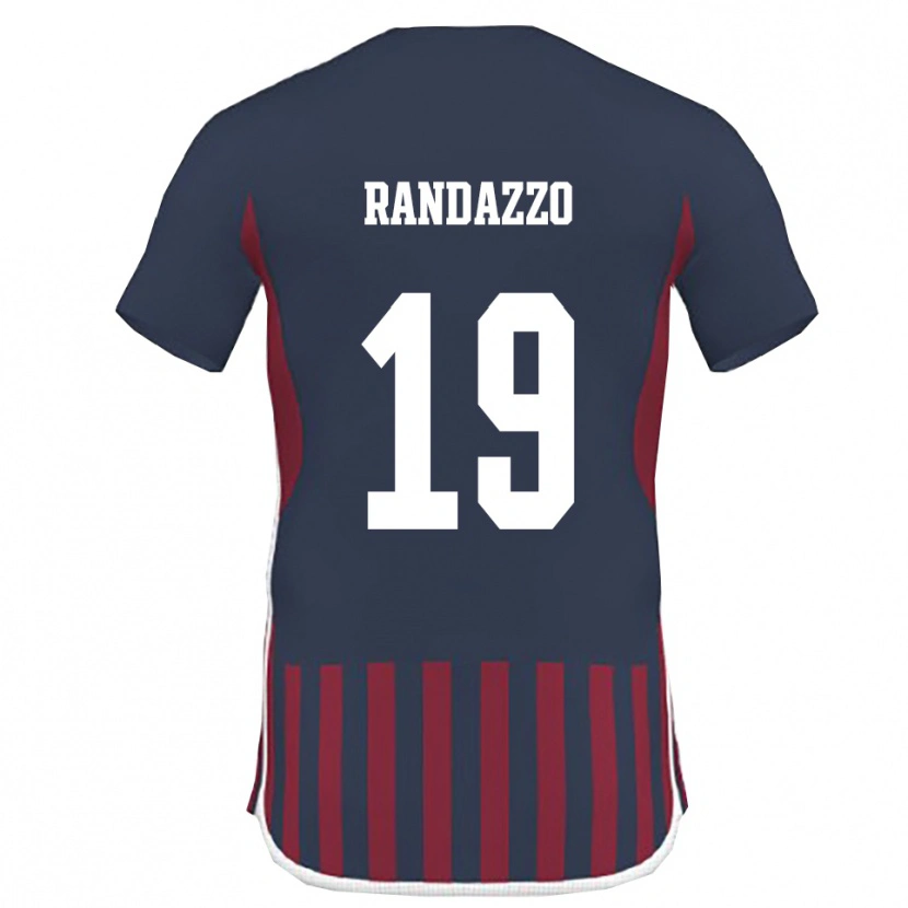 Danxen Kinderen Alessandro Randazzo #19 Donkerblauw Rood Thuisshirt Thuistenue 2025/26 T-Shirt