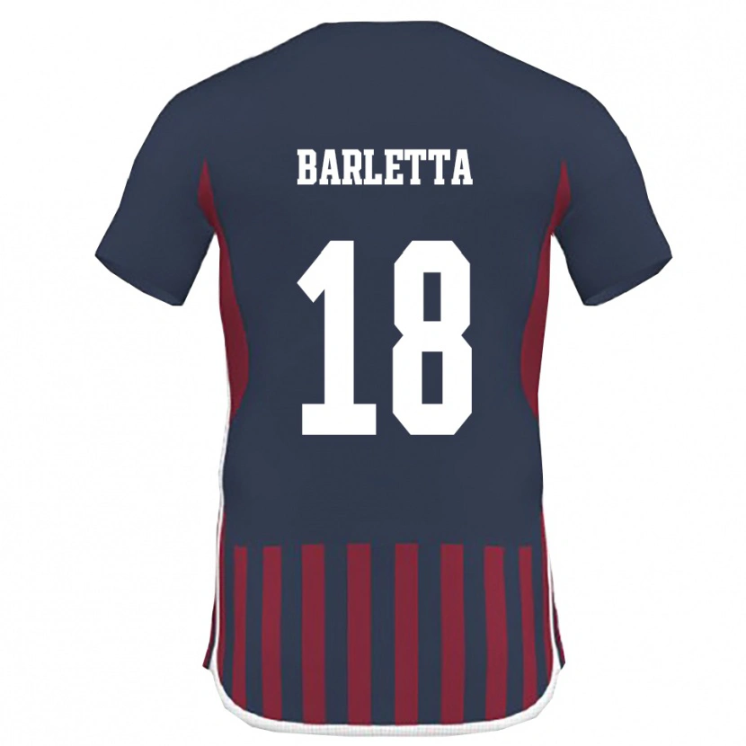 Danxen Kinderen Emanuele Barletta #18 Donkerblauw Rood Thuisshirt Thuistenue 2025/26 T-Shirt